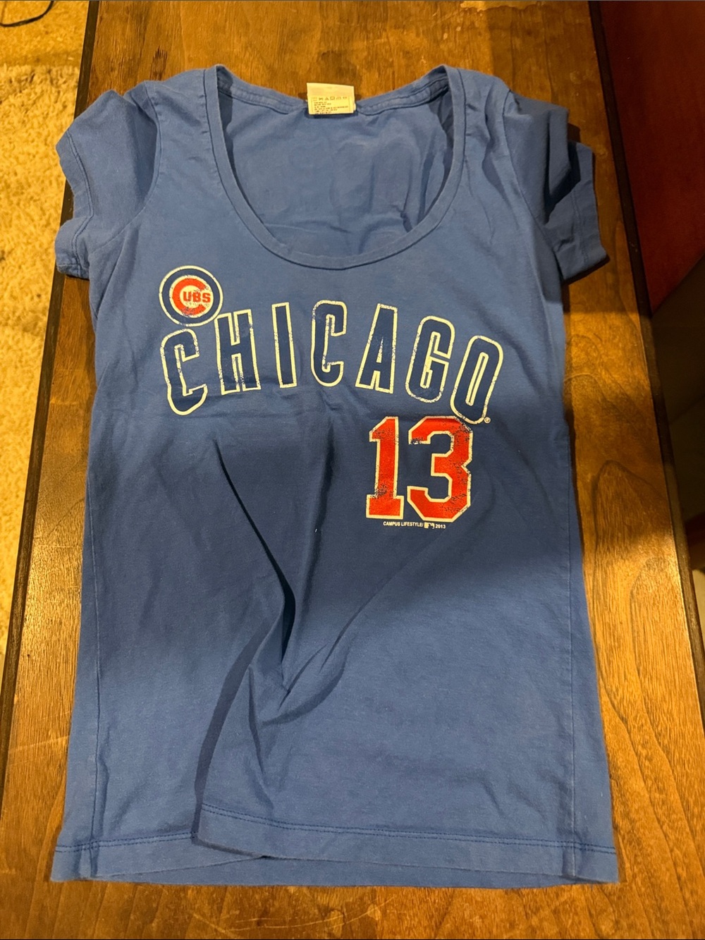 Chicago Graphic Scoop Neck Tank Top in Blue